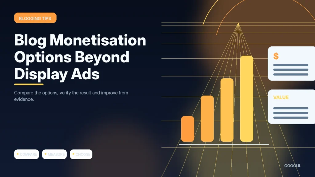 Blog Monetisation Options Beyond Display Ads — Blogging Tips featured article illustration